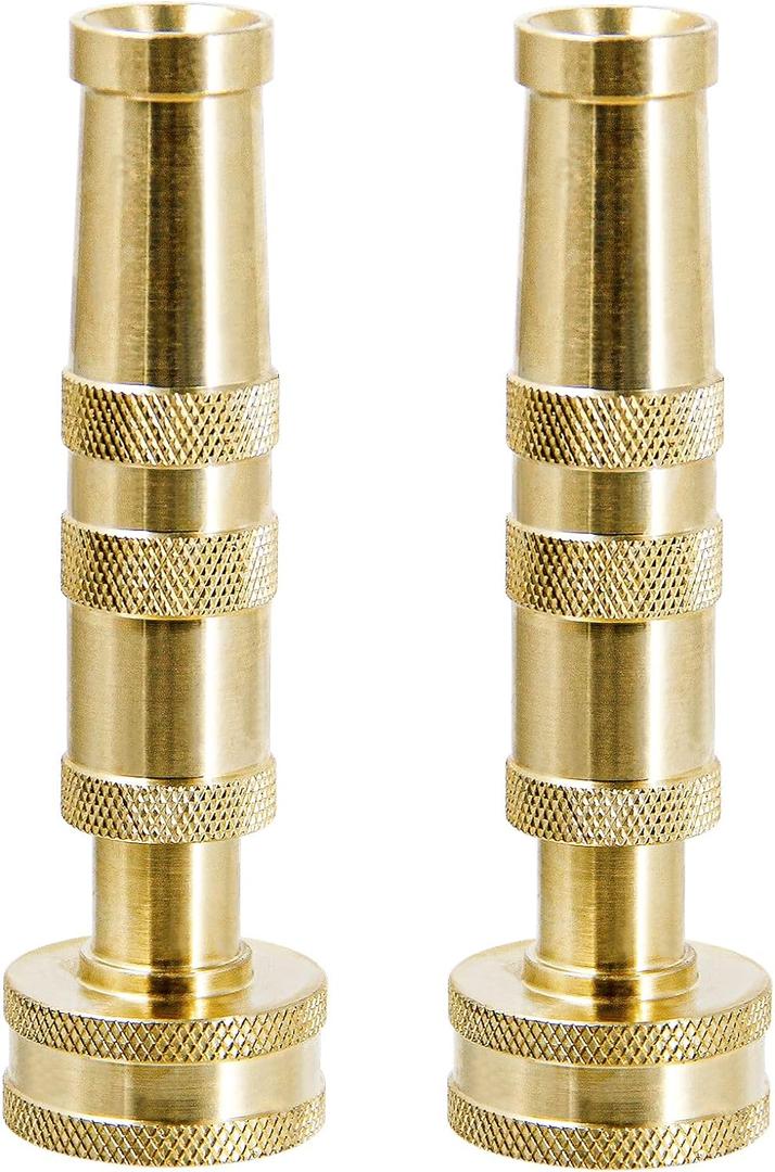 Twinkle Star Heavy-Duty Brass Adjustable Twist Hose Nozzle, 2 Pack, TWIS3432
