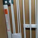 Babelio 36 Inch Extra Tall Baby Gate with Cat Door, 29-48" Metal Pet Door for Stairs, Doorways, Auto Close, Easy Walk Thru, White