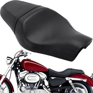 Two Up Seat for Sportster XL 2010-Up, Motorcycle Driver Passenger Low Profile 2 Up Leather Seat Pad for Harley Davidson Iron 883 1200 Forty-Eight 48 Seventy-Two 72 SuperLow XL883 XL1200 Accessories