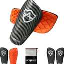 Shin Guards for Soccer  Youth & Adult Sizes for Kids, Boys, Girls, Men, Women  Carbon-Textured Protective Shin Pads with Free Bag for Cleats & Guards (M - (46-54) Tall)