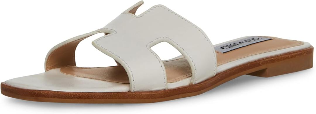 Steve Madden Women's Hadyn Sandal (7.5, White Leather)