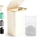 Laundry Basket 85 Litres, Foldable Laundry Hamper with Lid and Removable Laundry Bag, Laundry Bin Narrow for Laundry Room, Bathroom, Bedroom, Cream