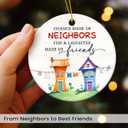 3 x Neighbor Ornament 2026 - Friendship Gift for Neighbors, Christmas Ornament for Friends Next Door, Ceramic Ornaments for Christmas Tree, Appreciation Gifts for Good Neighbors