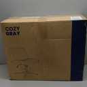 NEO Chair Criss Cross Chair No Wheels Armless Cross Legged Office Desk Wide Comfy Vanity Makeup Chair Adjustable Computer Task for Home Office Fabric (Grey)