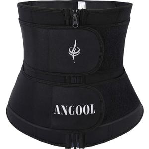 ANGOOL Neopren Waist Trainer for Women,Workout Plus Size Trimmer Belt Sauna Sweat Corset Cincher with Zipper, X-Large