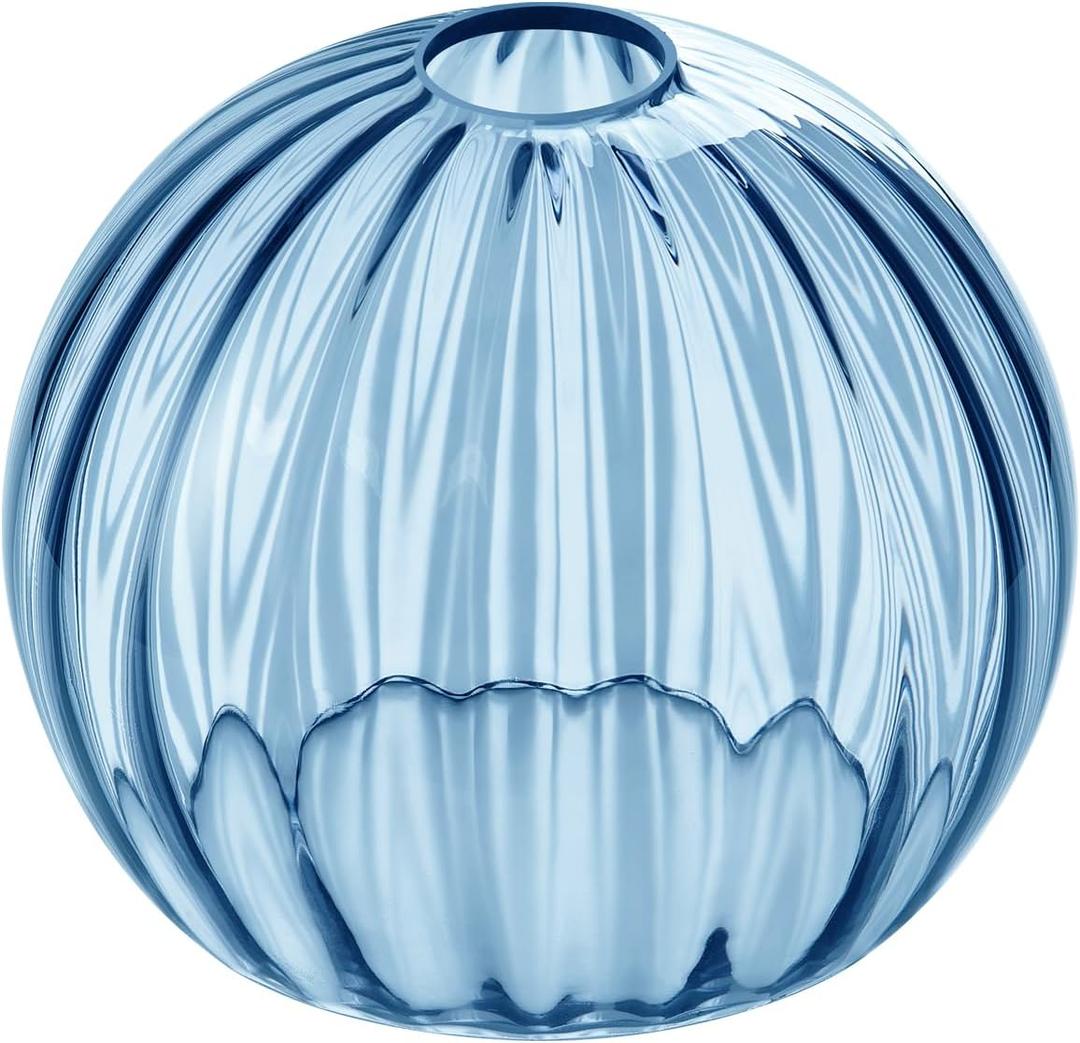 Clear Glass Shade, Replacement Globe & Cover for Lighting Fixture, 8" Diameter, Replacement with 1.65 Inch Fitter for Wall Lamps Chandeliers or Ceiling Light (1, 8Inch - Blue Glass)