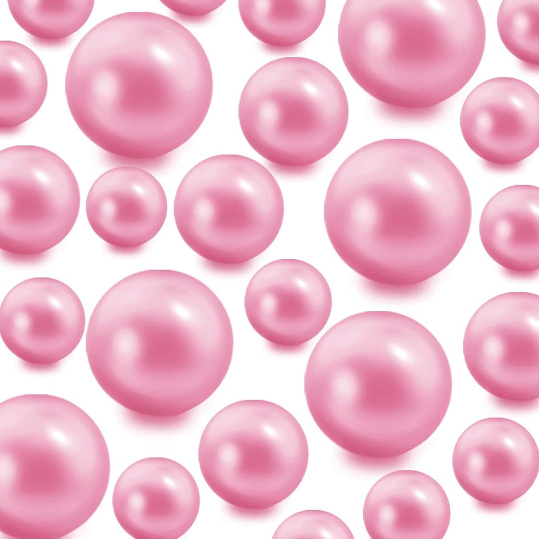 420Pieces Floating NO Hole Pearls for Centerpiece Glass Vases,Floating Pink Pearls Beads for Tall Vase Filler Floatings Candles for Wedding