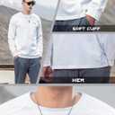 ZVX Heavy-Duty Pure Cotton Casual Long Sleeved T-Shirt for Men's Autumn Fashion Brand Contrasting Color T-Shirt (White, XL)