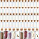 Patelai 100 Pcs Small Glass Jars with Cork Lids, Mini Potion Bottles Bulk Tiny Wishing Vial Spell Jars for DIY Art Crafts Gift Valentine Wedding Birthday Party Favors Decorations (10 ml)