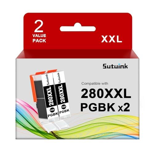 Sutuink 280 PGBK Ink Cartridges Replacement for Canon 280 PGI-280XXL 281 Black PGBK Ink Compatible with Pixma TR8622a TR7520 TR8600 TR8620a TR8622 TR8520 TS6120 TS9100 TS9500 TR8620 Printer (2 PGBK)