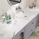2 x FunStick 24"x200" Silver White Marble Contact Paper for Counter Top Peel and Stick Waterproof Adhesive Marble Wallpaper Peel and Stick Countertop Contact Paper for Kitchen Bathroom Desk Vinyl Wrap