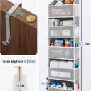 JARLINK Over The Door Organizer Storage, 5 Shelf Hanging Door Organizer with 5 Large Capacity Pockets, Anti Tilt 44 lb Load Behind Door Storage for Bedroom, Bathroom, Pantry, Nursery, (Grey)
