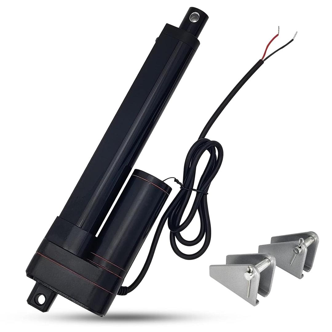 12V Heavy Duty Linear Actuator - 6 Inch Stroke, 660lbs/3000N, 0.2"/s Speed, IP65 Waterproof with Mounting Brackets, for Cabinet, Window/Door Opener, Solar Tracker, Marine & RV Equipment