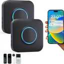 Smart WiFi Wireless Doorbell Chime for Google Nest, Ring, Blink  App-Connected with 58 Music, 5 Adjustable Volume & LED Light, No Wiring Required (2pack, Black)