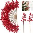 NBGV 50pack Christmas Tree Decorations Artificial Berry Stems Red Berry Picks for Xmas Winter Party Holiday Flower Arrangements Home Centerpieces and DIY Ornaments