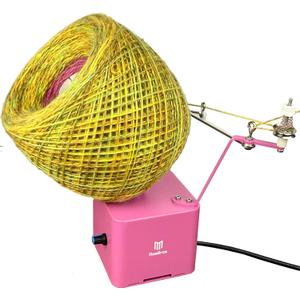 MasBros Ultra Large Capacity Electric Yarn Ball Winder Center Pull Yarn Balls Spinner Winds up to one lb Works with Power Bank, Pink