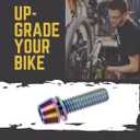 ONIPAX M5x20mm Bike Allen Hex Tapered Stainless Bolts Screws with Washer for MTB STEM (Rainbow 10pcs)