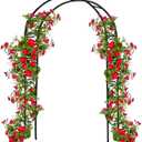 Garden Arch Trellis for Climbing Plants Outdoor Metal Trellis Wedding Arch Frame Assemble Freely 2 Sizes for Roses Vines Bridal Party Decoration, Black