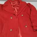 utcoco Women's Double Breasted Long Wool Pea Coat Notched Lapel Woolen Trench Overcoat XS