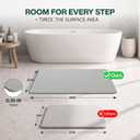 Extra Large Stone Bath Mat 32 x 20 Inch | Quick Dry Diatomaceous Earth Bath Mat | Includes Anti Slip Pad & Restoration Kit - A Quick Dry Bath Mat & Cleaner Alternative to Fabric | Light Gray XL