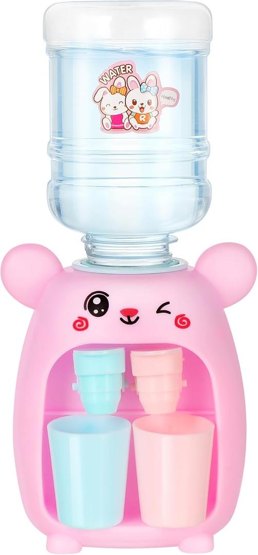 Kids Water Dispenser Toy Mini Water Machine Toy Children Lovely Water Dispenser Drink Water Machine Toy for Kids (Pink)