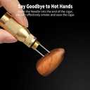 Cigar Punch 4 in 1 Multitool Dual Size Punch with Draw Enhancer Cutter and Twin Nubber (Color: Gray)