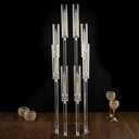 VINCIGANT 8 Arms Clear Candlesticks Holder for Wedding Decorations,Tall Arcylic Candelabra Candle Holder with Shade for Valentines Day Events Party Table Centerpiece,Fit LED Candles