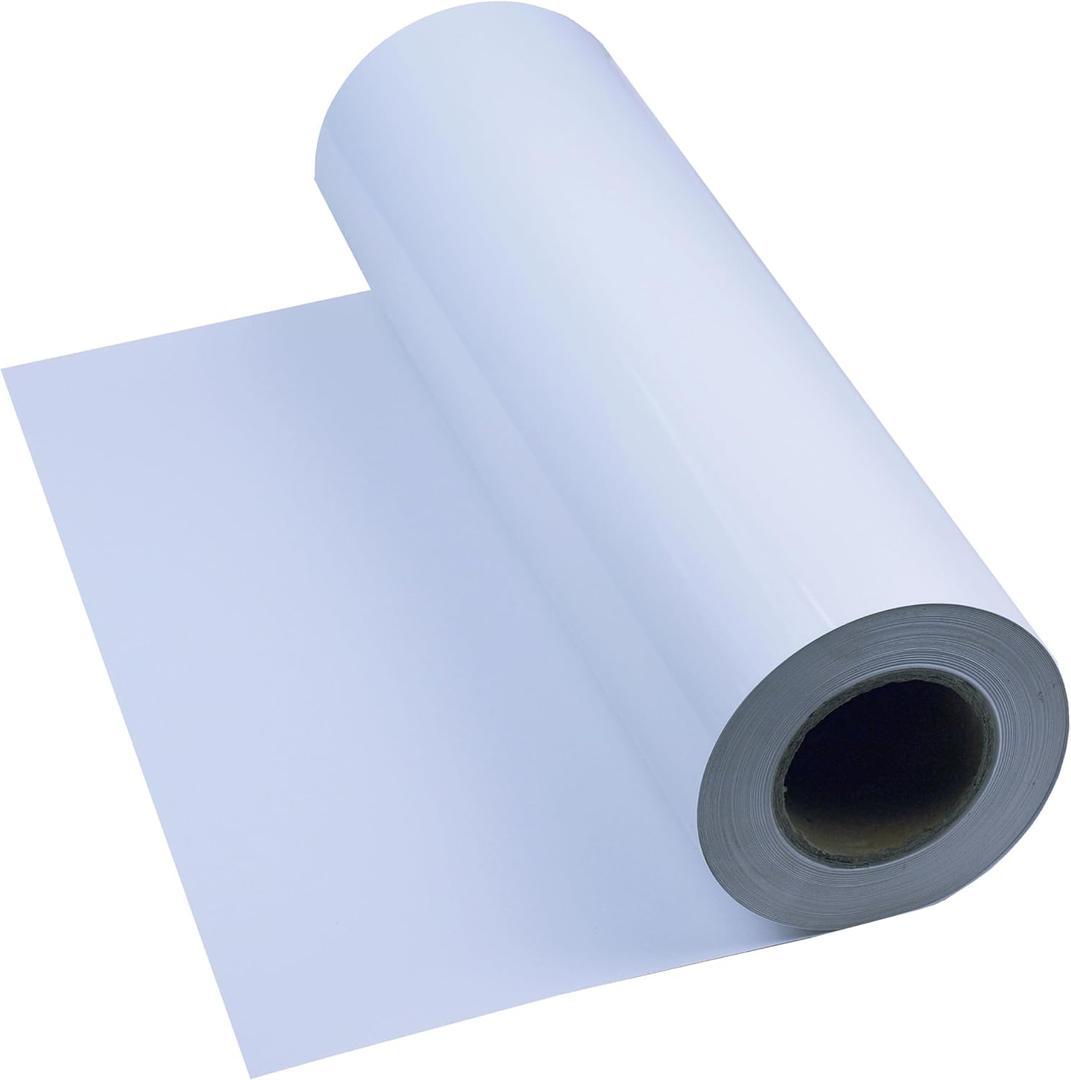 24" x 1200" (100 ft) Printable Vinyl Sticker Paper Roll, Matte White Waterproof Sticker Paper Roll Labels for Roll-feed Inkjet Printer with 3 inch Core