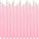 Valentine's Decorations 10 Inch Pink Taper Candles Set of 8, Dripless and Unscented Candle Sticks for Dinner, Shabbat, Halloween, Christmas, Wedding, 8 Hours
