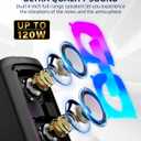 Karaoke Machine with 2 Wireless Microphones, Portable PA System with LED Lights, Bluetoot 5.3, Party Speaker Supports Type-C, USB, AUX, TF, TWS for Home Outdoor and Gift