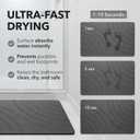 32x20 Large Stone Bath Mat for Floor, Diatomaceous Earth Shower Mat,Non-Slip Quick Drying, Super Absorbent Diatomite Stone Bath Mat Elegant Modern Design, Grey (StormGrey), 31.5" x 19.7"