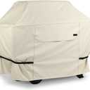 NettyPro Gas BBQ Grill Cover 56 Inch Waterproof 600D Heavy Duty Outdoor Barbecue Cover for Char-Broil, Brinkmann, Nexgrill Grills and More, Beige