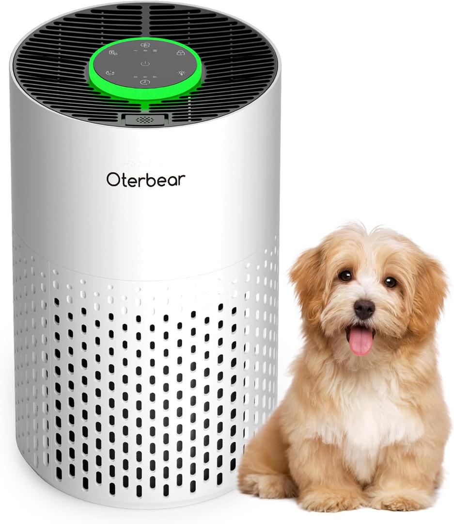 Air Purifiers for Home Bedroom Up to 1250 Ft - H14 HEPA Air Purifier with Aroma & Sleep Mode - 24dB Small Room Air Purifier for Allergies, Smoke, Dust, Pollen, Pet Dander,4000B,White