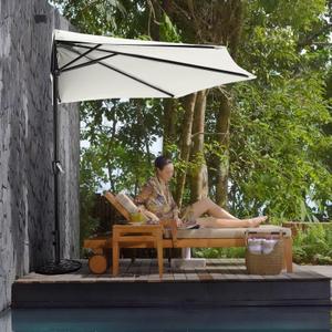 ABCCANOPY Patio Umbrella Outdoor Half Umbrellas for Patio, Backyard, Garden, Deck (9FT, Light Beige)