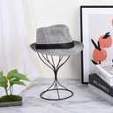 uxcell Metal Hat Display Stand 2 Pack Tabletop Hat and Wig Rack Modern Women Closet Holder for Baseball Cap, Fedora Hat, Cowboy Hat - Black