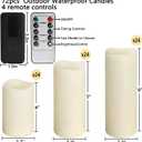 YOROXRG Set of 72 Waterproof Outdoor Flameless Candles, LED Candles with 4 Remote and Timer,(H 4" 5" 6" x D 2.2"),for Halloween Wedding Festiv