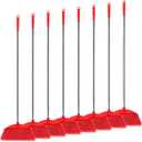 Maxdot 4 Pack Heavy Duty Broom Indoor/Outdoor Commercial Broom with Stainless Steel Detachable Long Handle Commercial Cleaning Tools for Home Garage Kitchen Office Patio Floor Cleaning, 49 Inch, Red