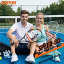 2-Pack Adult Tennis Rackets, 105 Sq Inch Oversized Head Pre-Strung for Beginners and Intermediate, Arm Friendly Vibration Control Set with Bag and Balls, 27"
