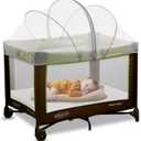 Pack and Play Cover - Mosquito Net Cover for Pack n Play/Travel Crib/Mini Crib/Playpen to Keep Cats Out - Breathable Baby Mosquito Net with 2-Way Zipper (White-Large)