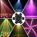 2Pack Moving Head DJ Lights with Connecting Wires, 150W RGBW LED Moving Head Lights, 6 Arms Party Light, 4 in 1 Bee-Eyes Effect Light, Red Green Starry, White & Amber Strobe, Support DMX-512 & Remote