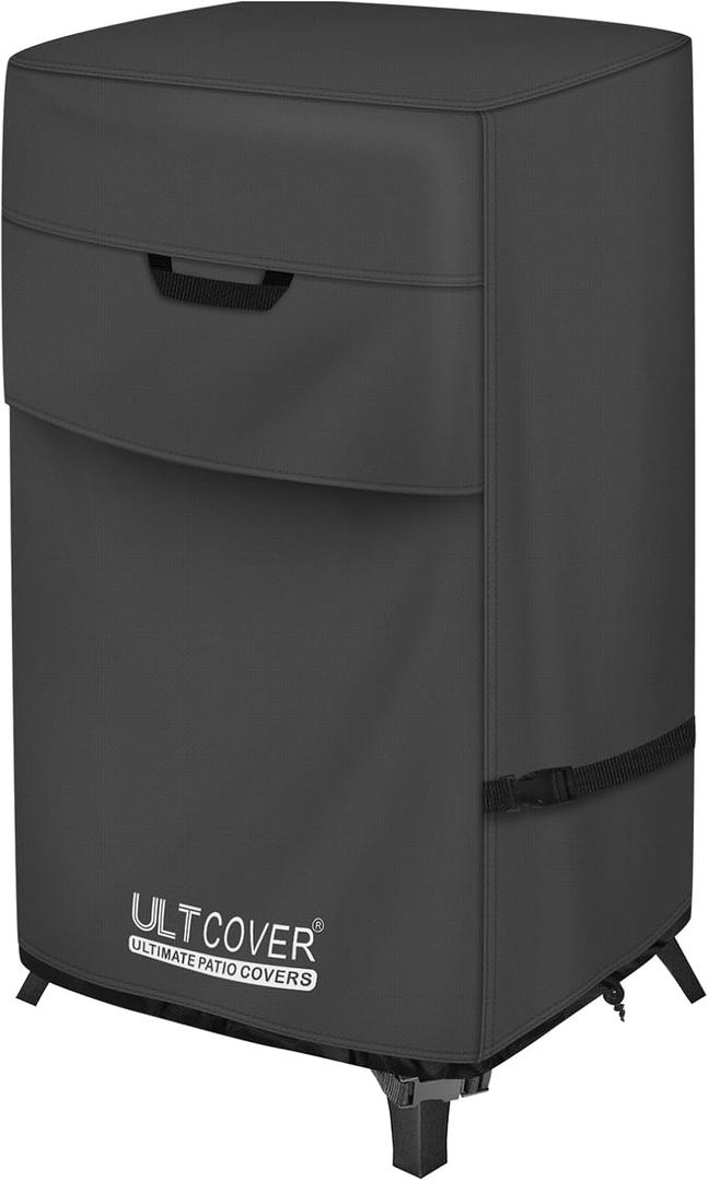 ULTCOVER Waterproof Vertical Electric Smoker Cover 40 inch for Most Square Gas Propane BBQ Smokers Size Upto 24W x 22D x 43H inch, Black