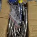 SPECILITE 50ft 304 Stainless Steel Garden Hose Metal, Heavy Duty Water Pipe with Nozzles for Yard, Outdoor - Flexible, Never Kink & Tangle, Puncture Resistant (Sliver)