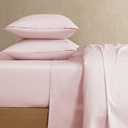 Lacoste 100% Cotton Percale 4-Piece Sheet Set Crisp Cool Breathable All-Season Bedding, Oeko-Tex Certified, Soft Matte Finish, Durable Premium Cotton Solid, Iced Pink, Twin