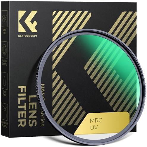 K&F CONCEPT 49mm MC UV Protection Filter with 28 Multi-Layer Coatings HD/Hydrophobic/Scratch Resistant Ultra-Slim UV Filter for 49mm Camera Lens (Nano-X Series)