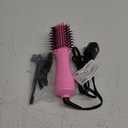 Dan Technology Blow Dryer Brush Hair Dryer Brush Hot Air Blowout Brush 120V 3 Speeds Oval Shape Volumizer Straightener Brush Faster Drying Mini Size Lightweight (Pink)