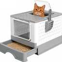 Covered Cat Litter Box with Lid for Small & Medium Cats