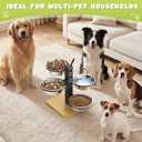 Elevated Dog Bowls Stand - 4 Heights Raised Dog Bowl Large Sized Dog - Dog Feeding Station - Dog Food and Water Bowl Set with Portable Handle - Suitable for Multi-Dog Feeding