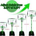 Nattork Kids Basketball Hoop, Adjustable Height Toddler Basketball Hoop Stand, Indoor Outdoor Basketball Goal Toy for Boys Girls Ages 3~8 Years Old, Includes 3 Balls, Ideal for Birthday Gift