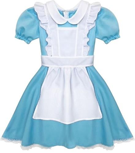 Alice In Wonderland Costume Blue Dress White Apron Girls Size L New Without Tags