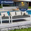Smiry Waterproof Patio Cushion Covers, Stretch Outdoor Couch Slipcovers Replacement Washable Furniture Protector Sofa Chair Seat Cover for Dogs and Pets (8 Pcs, Dark Grey)